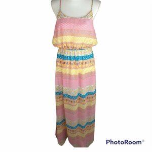 Altar'd State Womens Maxi Dress Size XL Halter Spaghetti Strings Keyhole Back